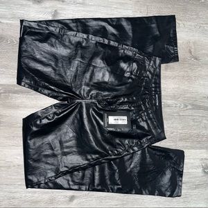 Black Tied Hem Coated Mom Jean